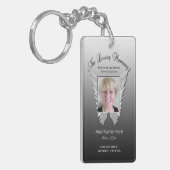 Custom Silver Memorial Angel Wings Voeg foto toe Sleutelhanger (Voorkant Links)