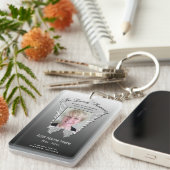 Custom Silver Memorial Angel Wings Voeg foto toe Sleutelhanger (Voorkant Rechts)