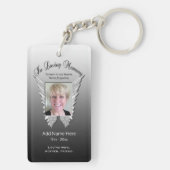 Custom Silver Memorial Angel Wings Voeg foto toe Sleutelhanger (achterkant)