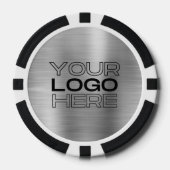 Custom Silver Metal Style Business Logo 100 Number Poker Chips (Voorkant)