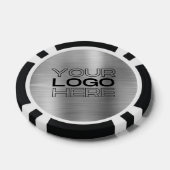 Custom Silver Metal Style Business Logo 100 Number Poker Chips (Enkel)