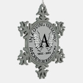 Custom Silver Monogram Memorial Tin Sneeuwvlok Ornament (Links)