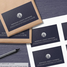 Custom Silver Seal Logo Business Rechthoekig Label