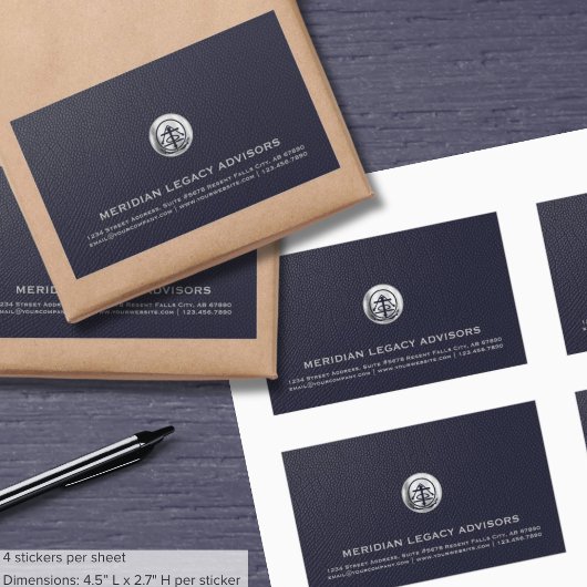 Custom Silver Seal Logo Business Rechthoekig Label