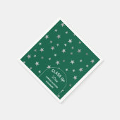 Custom Silver Stars groen afstudeerfeest Servet (Hoek)