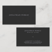 Custom Silver Text Elegant Template Dark Grey Visitekaartje (Voorkant / Achterkant)