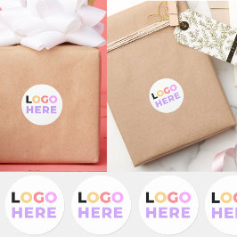 Custom Simple Company Logo hier | Elegant minimaal Ronde Sticker