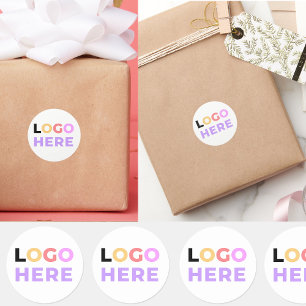 Custom Simple Company Logo hier Elegant minimaal Ronde Sticker