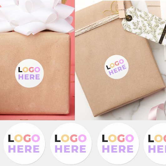 Custom Simple Company Logo hier | Elegant minimaal Ronde Sticker
