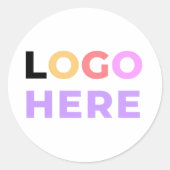 Custom Simple Company Logo hier | Elegant minimaal Ronde Sticker (Voorkant)