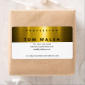 Custom Simple Elegant Gold White Business Card Etiket (Insitu)