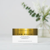 Custom Simple Elegant Gold White Business Card Visitekaartje (Staand voorkant)