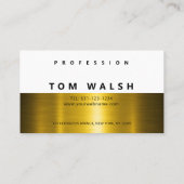 Custom Simple Elegant Gold White Business Card Visitekaartje (Achterkant)