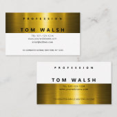 Custom Simple Elegant Gold White Business Card Visitekaartje (Voorkant / Achterkant)