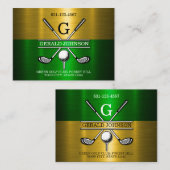 Custom Simple Elegant Golf Monogram Visitekaartje (Voorkant / Achterkant)