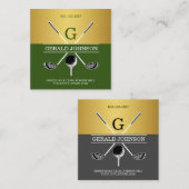 Custom Simple Elegant Golf Monogram Visitekaartje (Voorkant / Achterkant)