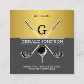 Custom Simple Elegant Golf Monogram Visitekaartje (Achterkant)