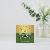 Custom Simple Elegant Golf Monogram Visitekaartje (Staand voorkant)