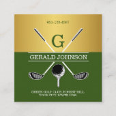 Custom Simple Elegant Golf Monogram Visitekaartje (Voorkant)