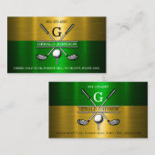 Custom Simple Elegant Golf Monogram Visitekaartje (Voorkant / Achterkant)