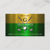 Custom Simple Elegant Golf Monogram Visitekaartje (Voorkant)