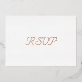 Custom Simple Elegant Party Event RSVP Roos Gold Folie Uitnodiging