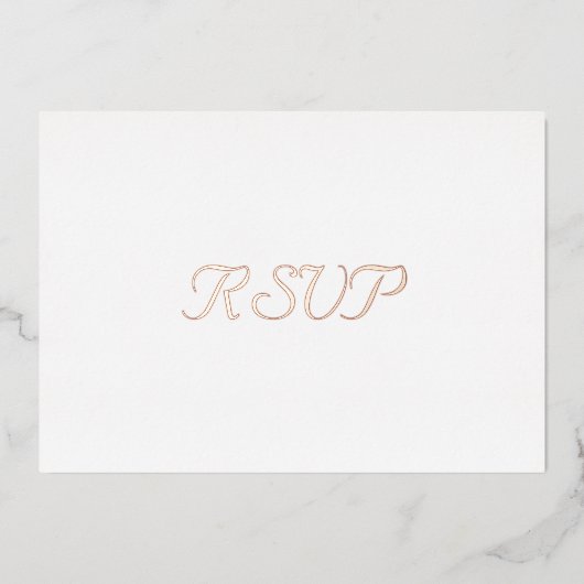 Custom Simple Elegant Party Event RSVP Roos Gold Folie Uitnodiging (Voorkant)