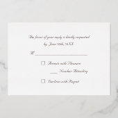 Custom Simple Elegant Party Event RSVP Roos Gold Folie Uitnodiging (Achterkant)