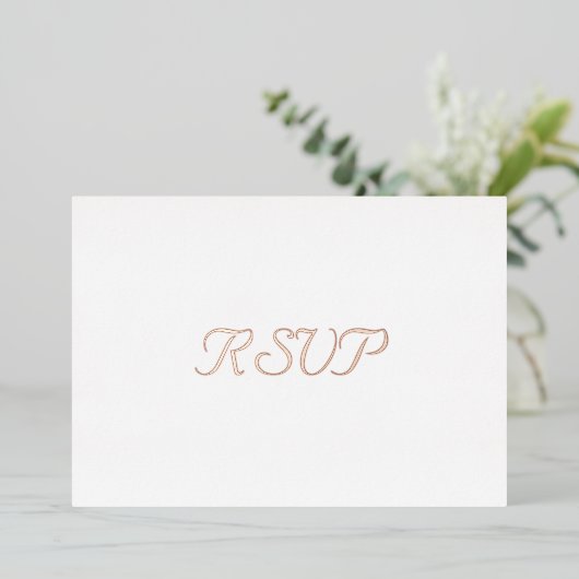 Custom Simple Elegant Party Event RSVP Roos Gold Folie Uitnodiging (Staand Voorkant)