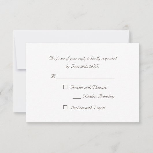 Custom Simple Elegant Party RSVP Invitation Kaart (Voorkant)
