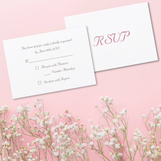 Custom Simple Elegant Party RSVP Invitation Kaart