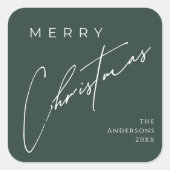Custom Simple Elegant Script Christmas Holiday Vierkante Sticker (Voorkant)