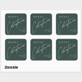 Custom Simple Elegant Script Christmas Holiday Vierkante Sticker (Vel)