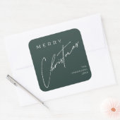 Custom Simple Elegant Script Christmas Holiday Vierkante Sticker (Envelop)