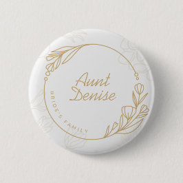 Custom Simple Floral Bride's Family Button