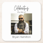 Custom Simple Funeral Celebration of Life Onderzet Kartonnen Onderzetters (Voorkant)