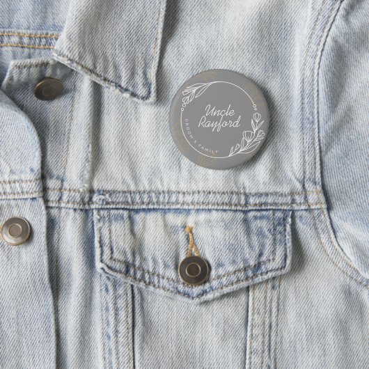 Custom Simple Groom's Family Button (In situ)