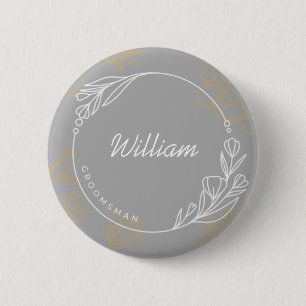 Custom Simple Groomsman-Button Ronde Button 5,7 Cm