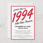 Custom Simple High School Class Reünie Kaart (Voorkant)