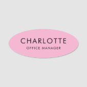 Custom Simple Professional Magnetic Pink Naamplaatje (Voorkant)