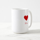Custom Simple Red Heart Love Koffiemok (Voorkant rechts)