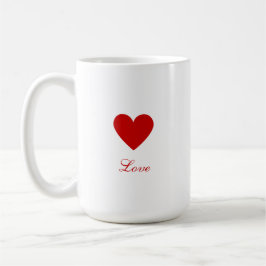 Custom Simple Red Heart Love Koffiemok