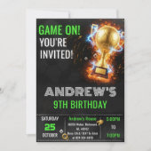 Custom Simple Soccer Birthday Invitation Kaart (Voorkant)