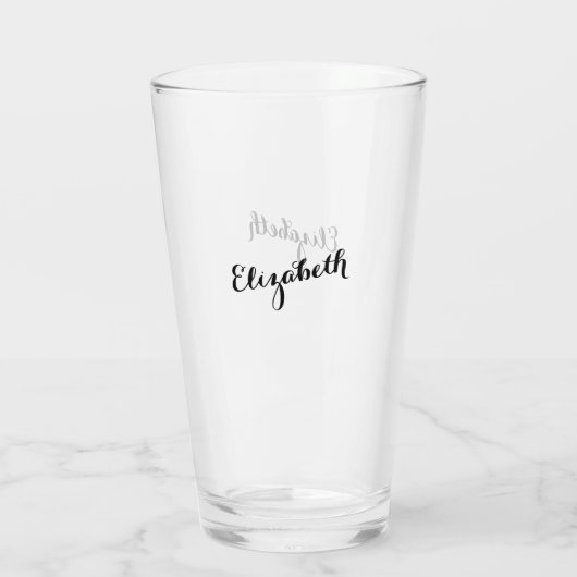 Custom Simple Typography Monogrammed Beer Glass Glas (Achterkant)