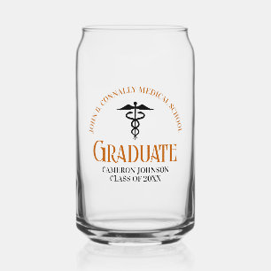 Custom Sinaasappel Medische School Afstuderen Keep Blikvorm Glas