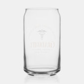 Custom Sinaasappel Medische School Afstuderen Keep Blikvorm Glas (Achterkant)