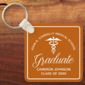 Custom Sinaasappel Medische School Afstuderen Keep Sleutelhanger (Voorkant)