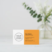 Custom sinaasappel modern minimalistisch elke kleu visitekaartje (Staand voorkant)