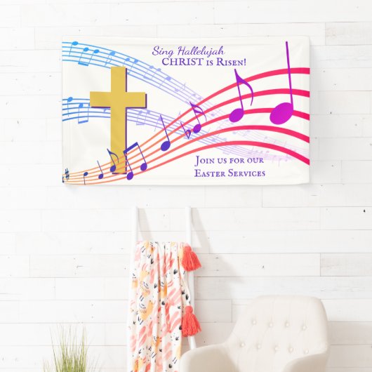 Custom Sing HALLELUJAH CHRIST IS RISEN Easter Spandoek (Insitu)