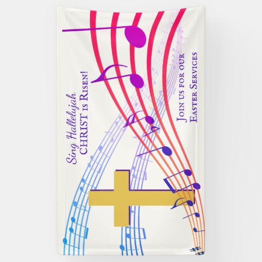 Custom Sing HALLELUJAH CHRIST IS RISEN Easter Spandoek (Verticaal)